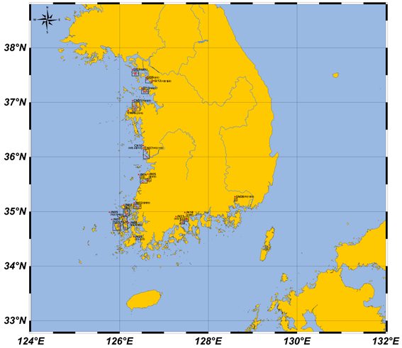 갯벌생태 조사정점도(중점)사진