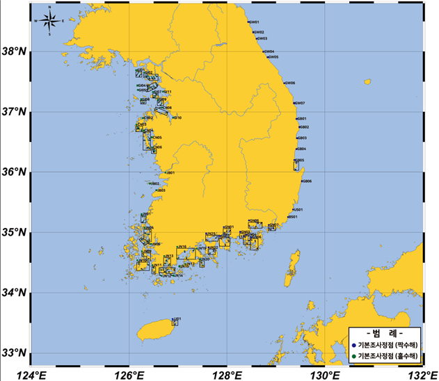 갯벌생태 조사정점도(기본) 사진
