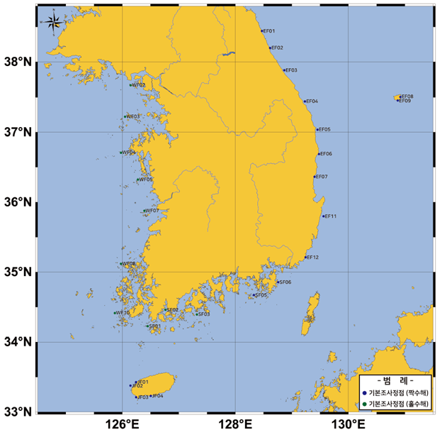 유영동물 조사정점도(기본)사진